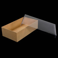 Art.10334 Caja Con Tapa Transparente Natural 10x35x20cm 1pz