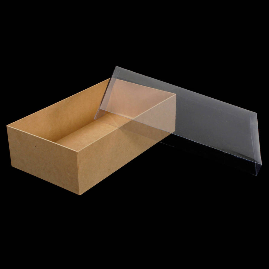 Art.10334 Caja Con Tapa Transparente Natural 10x35x20cm 1pz