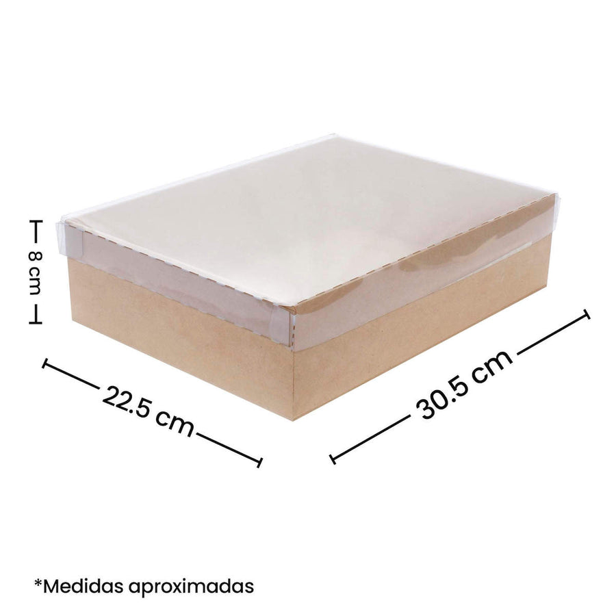 Art.10494 Caja Rectangular Con Tapa Transparente 8x30.5x22.5cm 1pz