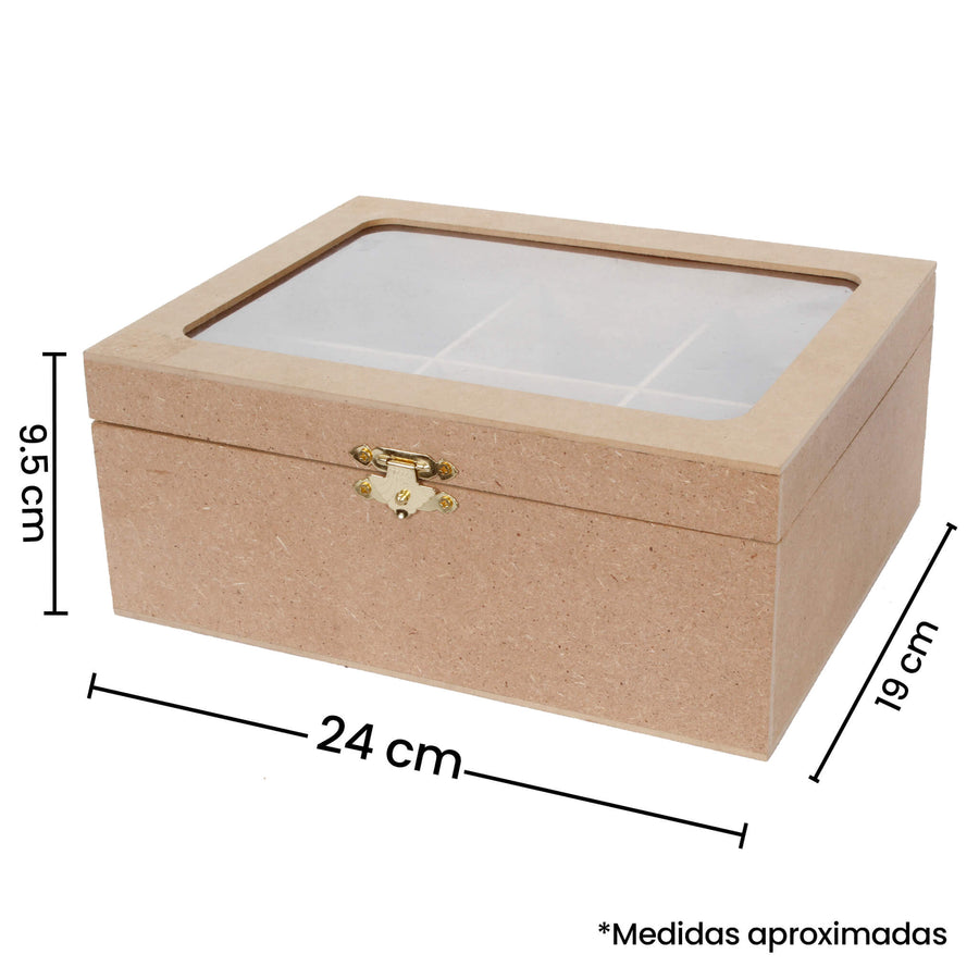 Art.10554 Caja Con Broche 6 Divisiones 9.5x24x19cm 1pz