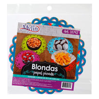 Art.10742 Blonda Papel Picado 20.5cm 4pz