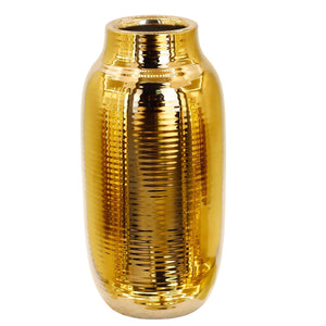 Art.10887 Florero Cerámica Metalizada 16.5x8.3cm 1pz