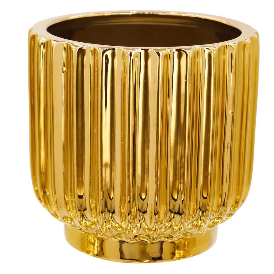 Art.10907 Base Cerámica Metalizada Redonda Mediana 11.5x12cm 1pz