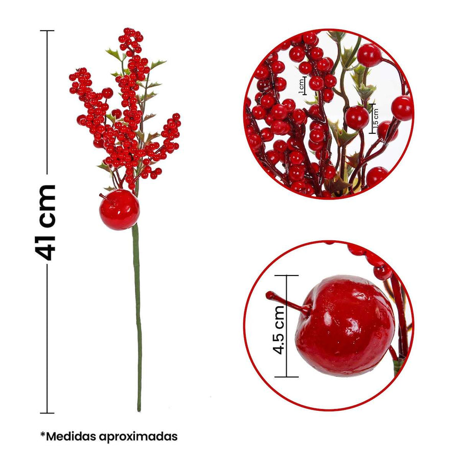 Art.1140 Vara De Cerezas Con Manzana 41cm 1pz