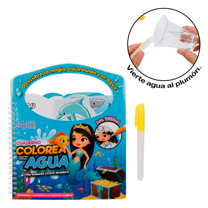 Art.12476 Cuaderno Colorea con Plumón de agua 23x19.5cm 2pz