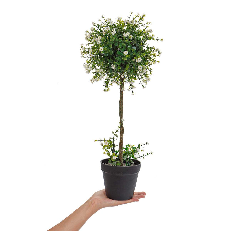 Art.1407 Centro De Mesa Topiario Con Flor 55cm 1pz