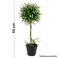 Art.1407 Centro De Mesa Topiario Con Flor 55cm 1pz