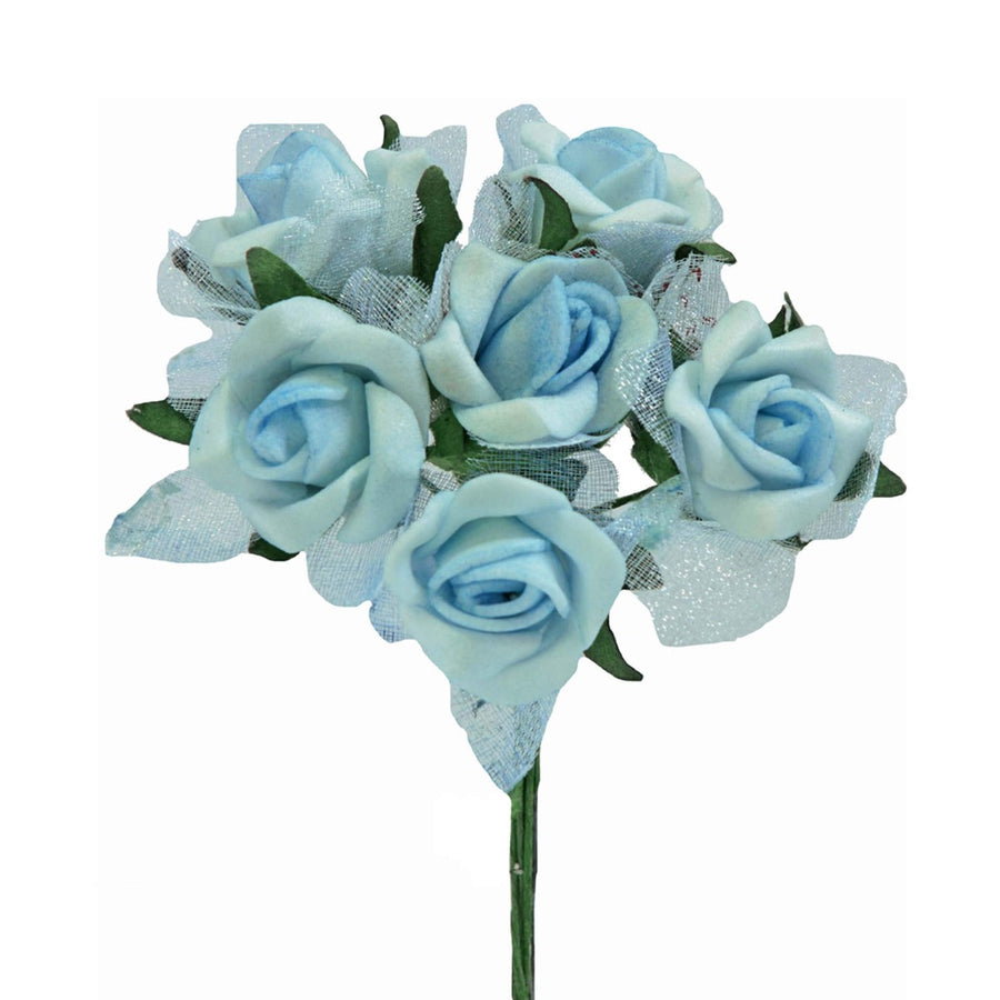 Art.1556 Ramito X6 Flores De Fomi Con Organza