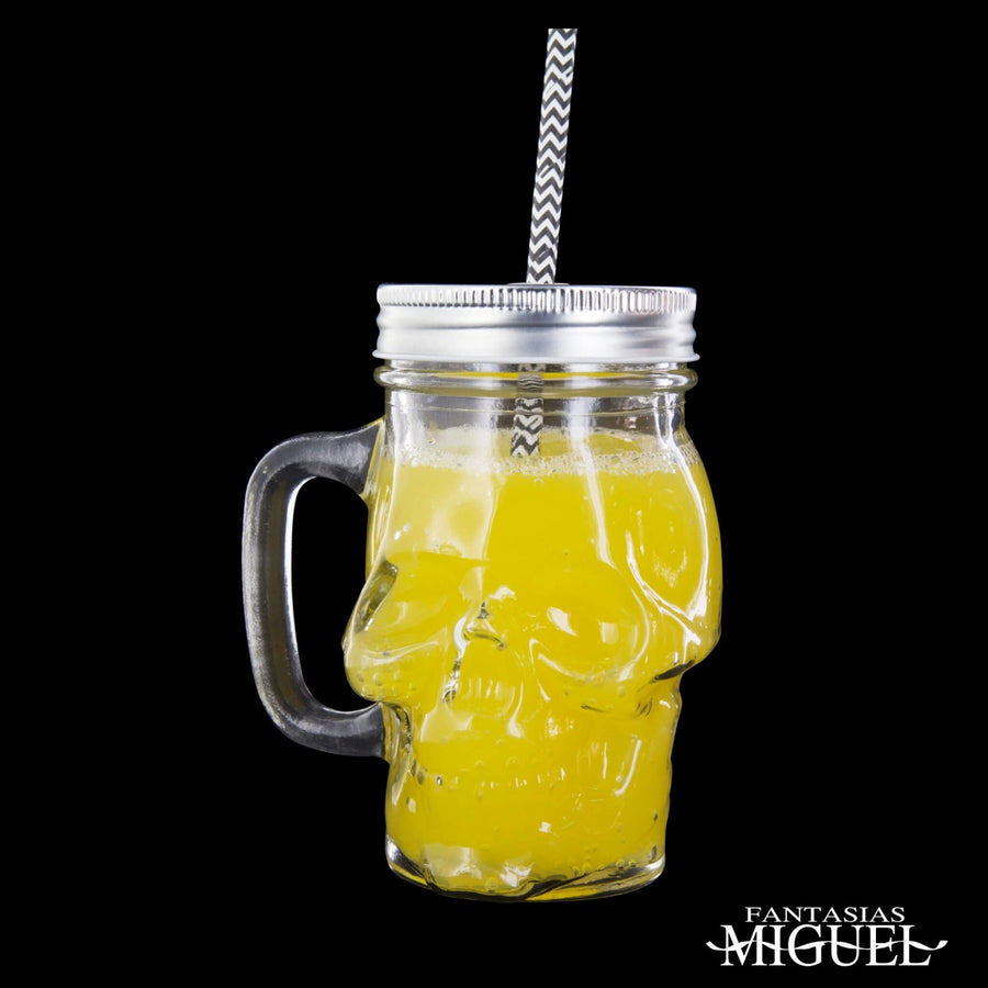 Art.2147 Tarro Cráneo Tapa Con Hoyo aprox 350ml 13x11cm 1pz