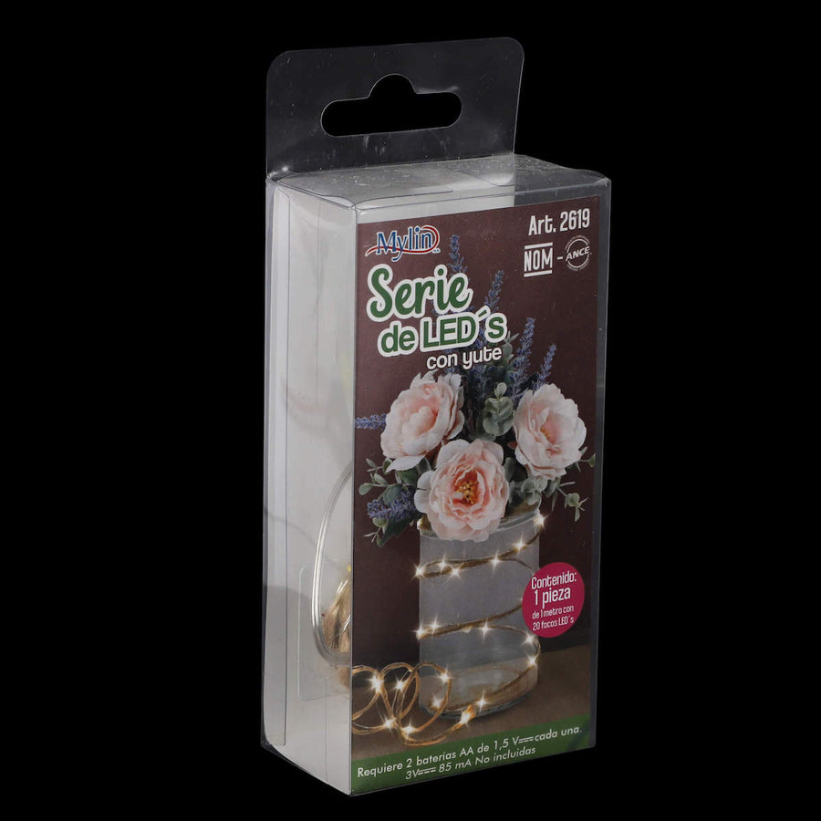 Art.2619 Serie Con Yute 20 Leds (4mm) Aprox 1m