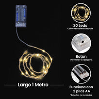 Art.2619 Serie Con Yute 20 Leds (4mm) Aprox 1m