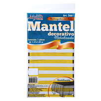 Art.2661 Mantel Metalizado Con Rayas 1.37x1.83cm 1pz