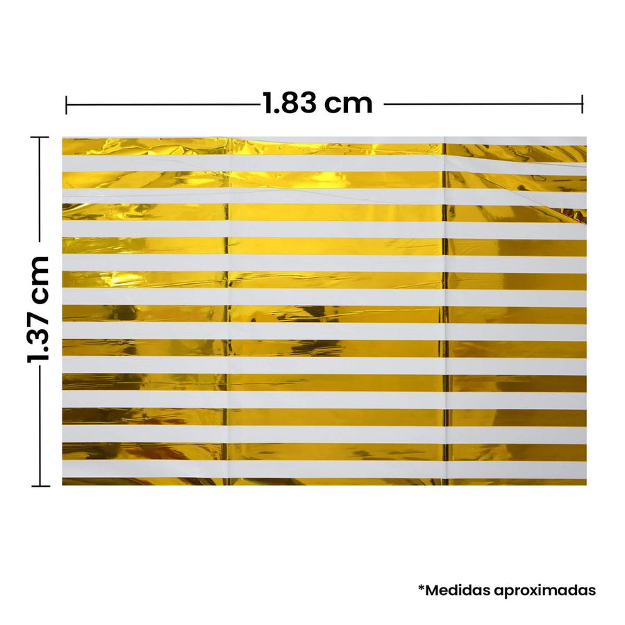 Art.2661 Mantel Metalizado Con Rayas 1.37x1.83cm 1pz