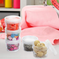 Art.3350 Bote Con Tapa Apilable (50ml aprox) 4x5.5cm 5pz