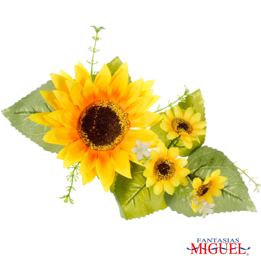 Art.3792 Ramo Fino De Girasoles X10 40cm 1pz
