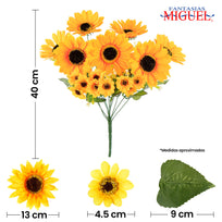 Art.3792 Ramo Fino De Girasoles X10 40cm 1pz
