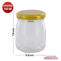 Art.3874 Frasco Con Tapa (aprox 150ml) 8x6.5cm 6pz