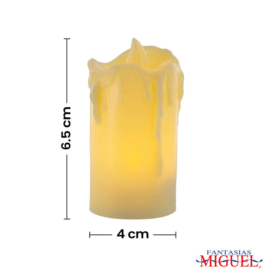 Art.4612 Vela Led   (Cada Pieza Incluye 3 Baterias reemplazables) 6.5x4x4cm 2pz