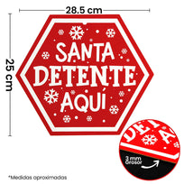 Art.5232 Letrero Santa Detente Mediano Color 25x28.5cm 1pz