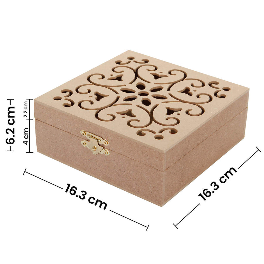 Art.5242 Caja Flor Cuadrada Con Broche 6.3X16.2X16.7cm 1pz