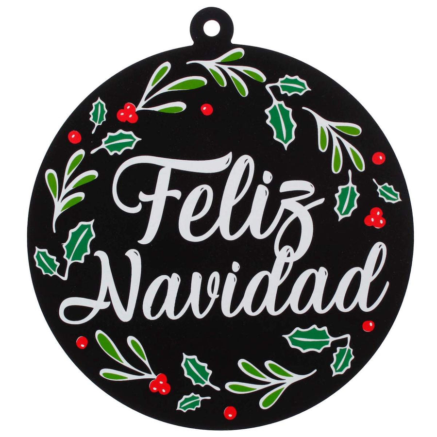 Art.5246 Esfera Negro Feliz Navidad