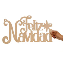Art.5259 Letrero Navidad Mediano Natural 25x50cm 1pz