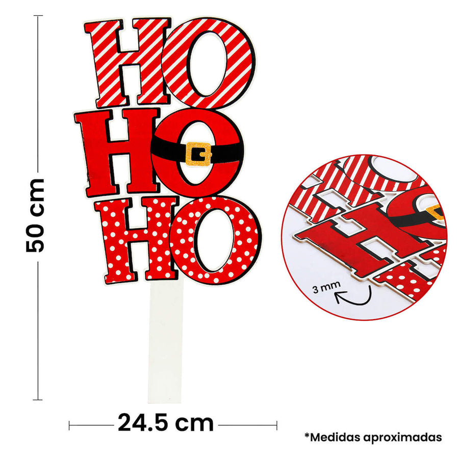 Art.5300 Letrero HoHoHo Color 50x24.5cm 1pz