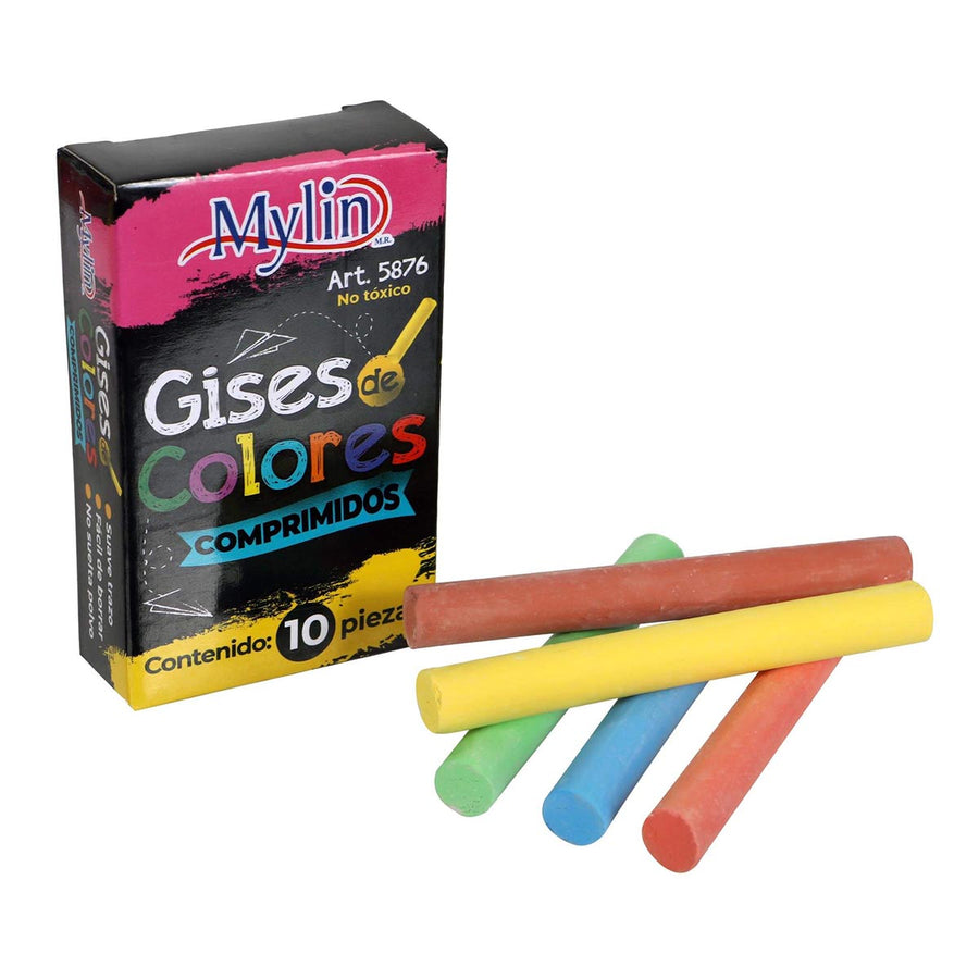 Art.5876 Gises Colores 80x8mm 10pz