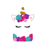 Art.6952 Etiqueta Unicornio con flores
