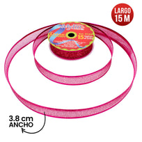 Art.9132 Listón Malla Colores Metálicos 3.8cm 15m
