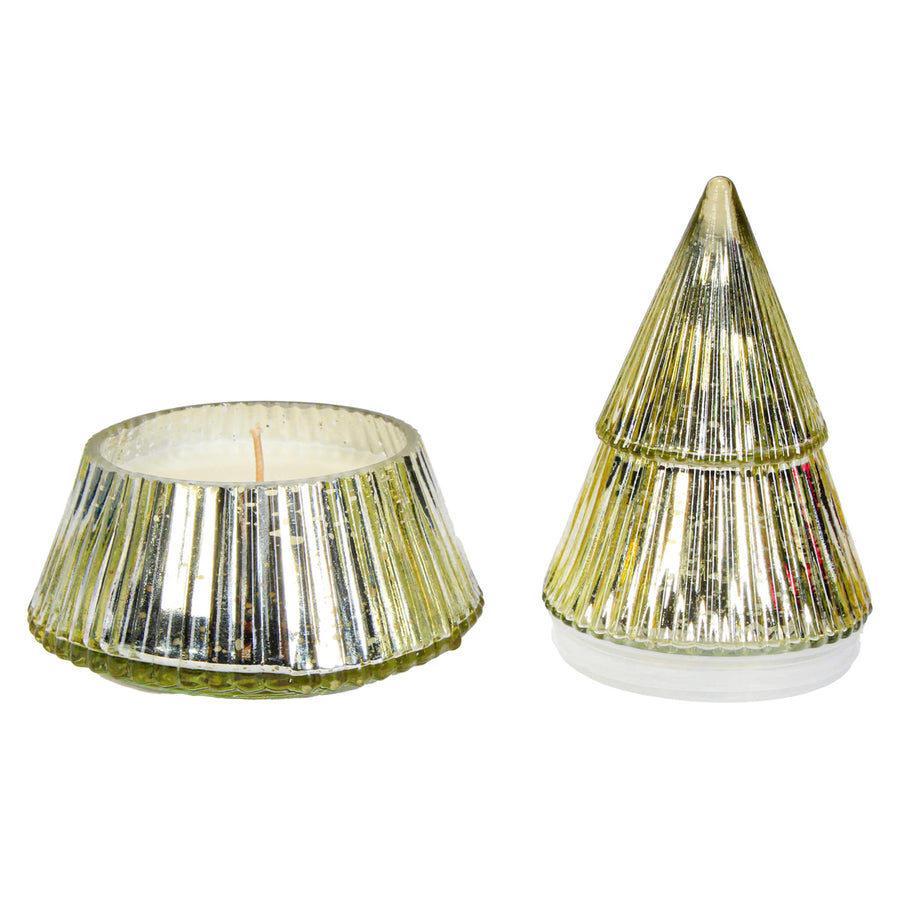 Art.9455 Vela con Vaso Pino 17.5x12cm 1pz