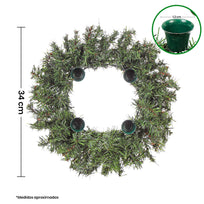 Art.9676 Candelabro de Pino Con Base 4 Velas 34cm 1pz