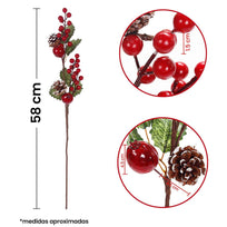 Art.9872 Vara Natural Con Cerezas/Pino/Manzana 58cm 1pz