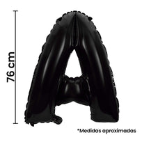Art.9914 Globo Letra Negro 76cm 1pz