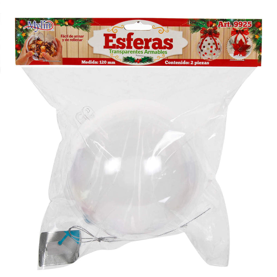 Art.9925 Esfera Transparente Armable 120mm 2pz