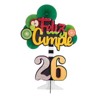 Fantasías Miguel Clave:BH32 Letrero Feliz Cumpleaños Frutas