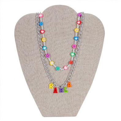 Fantasías Miguel Clave:BR23 Collar Cuenta De Flores Y Cadena