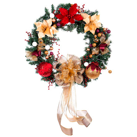 Corona Navideña Rojo-Vino