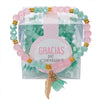 Fantasías Miguel Clave:IP2357 Pulsera Menta-Rosa Con Borla