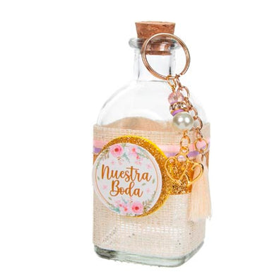 Fantasías Miguel Clave:IP2441 Botellita Recuerdo Con Llavero Boda