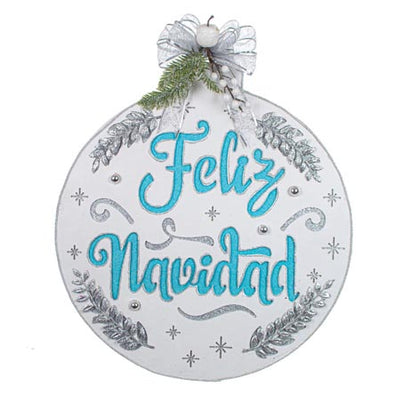 Fantasías Miguel Clave:RT3 Esfera Feliz Navidad Azul-Plata