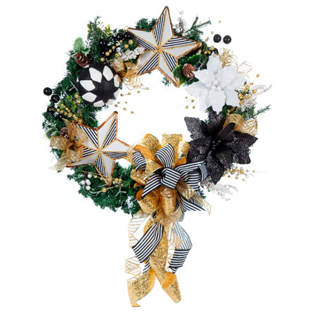 Corona Navideña Blanco-Oro