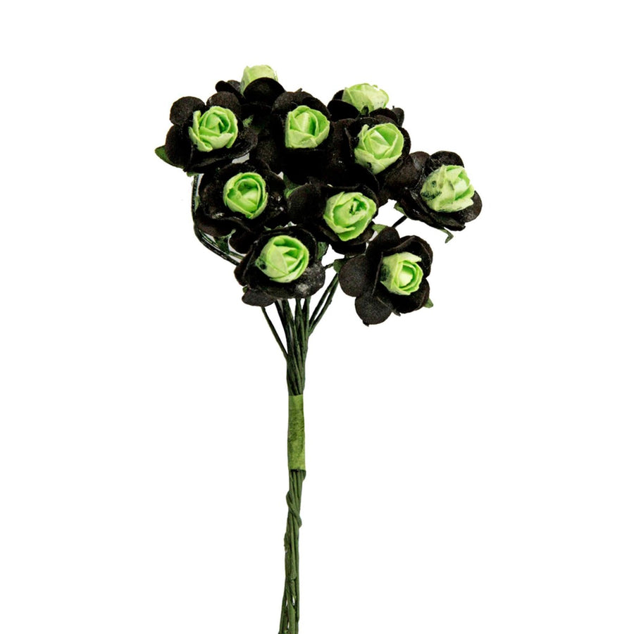 Art.2049 Ramito X10 Flores Papel Con Negro