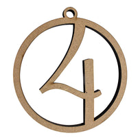 Art.3137 Adorno Madera Círculo Con Número