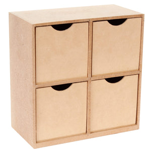 Art.3561 Cajonera De Madera Con 4 Espacios