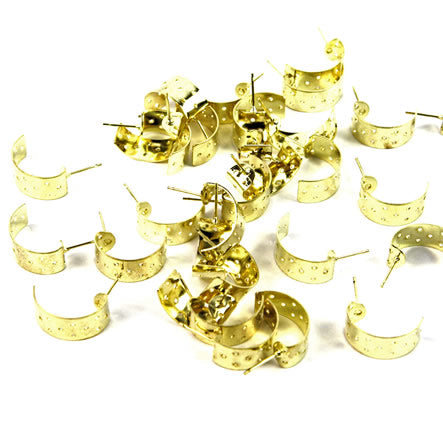 Art.3785 Media Arracada Con Poste Sin Mariposa Dorada