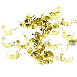 Art.3785 Media Arracada Con Poste Sin Mariposa Dorada