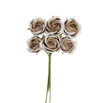 Art.4013 Rosa De Tela Fina Con Pistilo X6