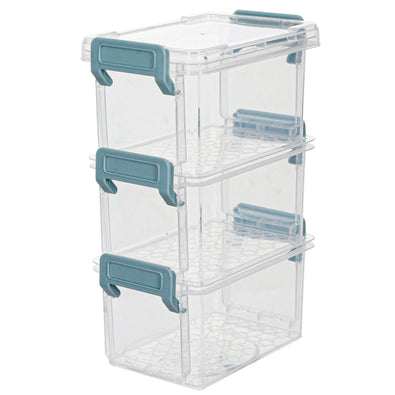 Fantasías Miguel Art.7039 Cajas Apilables De Plástico Con Broche En Los Lados 18.5x12.2x8.5cm 3pz