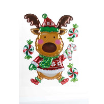 Art.7694 Calcomanía Decorativa Venado Navideño Globo